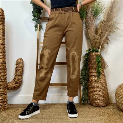 L799- Pantalon stretch L.O.(tu) 🇮🇹 (camel)