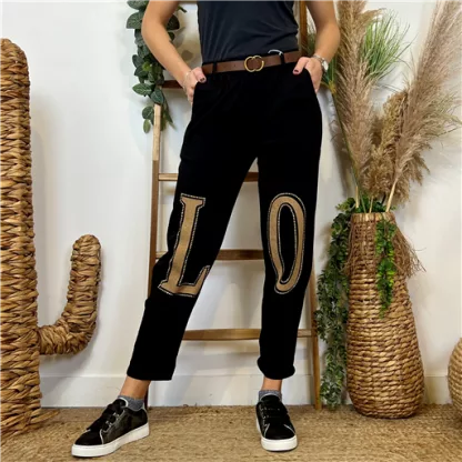 L799- Pantalon stretch L.O.(tu) 🇮🇹 (noir)