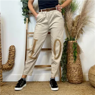 L799- Pantalon stretch L.O.(tu) 🇮🇹 (beige)