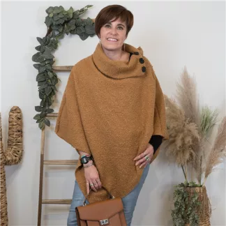 M455- Poncho Bouclette (Tu) (camel)