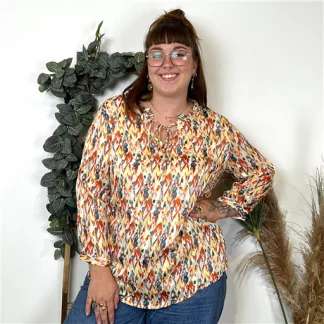 K863- Blouse Christy Satinée (T44-T52) (orange)