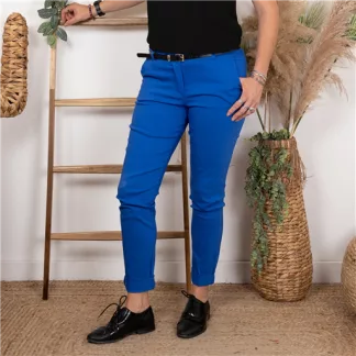 Q995- Pantalon Chino (T36-T44) (bleu royal)