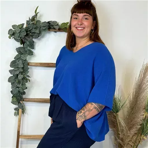 Z125- Pull loose Crop-Top (Gt) 🇮🇹 (bleu royal) – Image 3