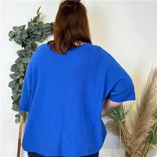 Z125- Pull loose Crop-Top (Gt) 🇮🇹 (bleu royal) – Image 4