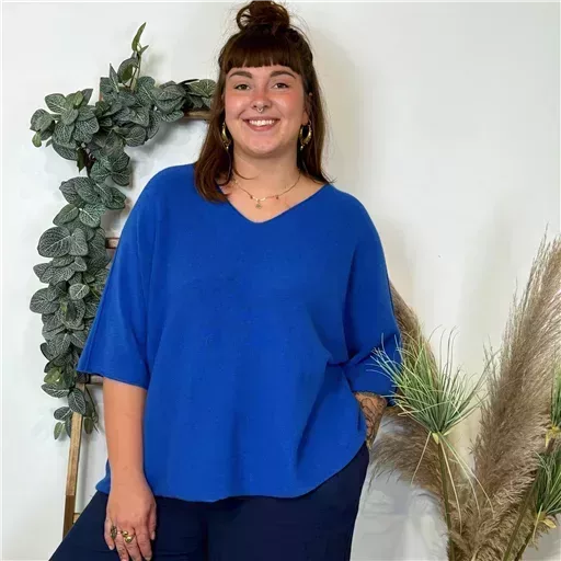 Z125- Pull loose Crop-Top (Gt) 🇮🇹 (bleu royal) – Image 5