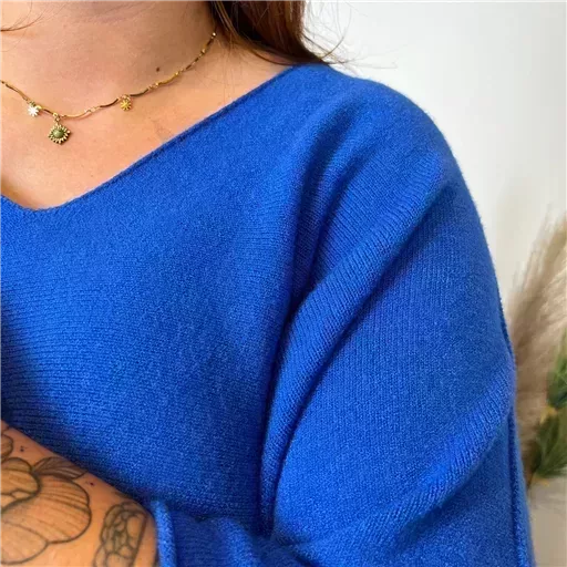 Z125- Pull loose Crop-Top (Gt) 🇮🇹 (bleu royal) – Image 6