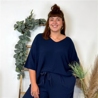 K865- Pull loose Crop-Top (Gt) 🇮🇹 (marine)