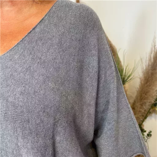 Z125- Pull loose Crop-Top (Gt) 🇮🇹 (gris) – Image 6