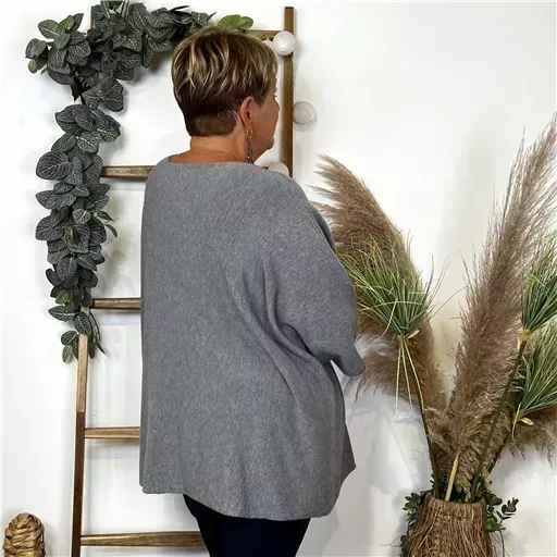 Z125- Pull loose Crop-Top (Gt) 🇮🇹 (gris) – Image 5