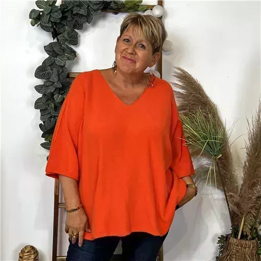 Z125- Pull loose Crop-Top (Gt) 🇮🇹 (orange) – Image 5