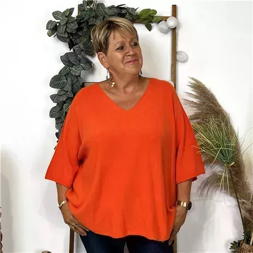 Z125- Pull loose Crop-Top (Gt) 🇮🇹 (orange) – Image 2