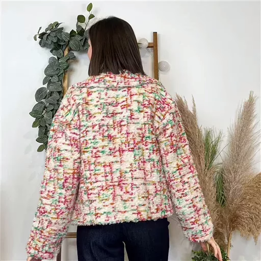 K681- Veste Laine Chiné (Tu) 🇮🇹 (ecru) – Image 3