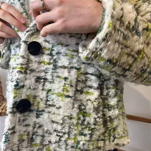 K681- Veste Laine Chiné (Tu) 🇮🇹 (kaki) – Image 6