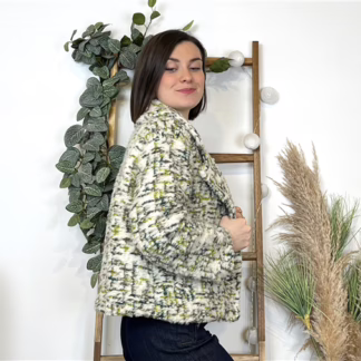 K674- Veste Laine Chiné (Tu) 🇮🇹 (kaki)