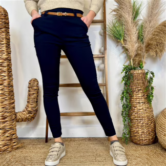 L799- Pantalon Stretch (T36-T46) 🇮🇹 (marine)