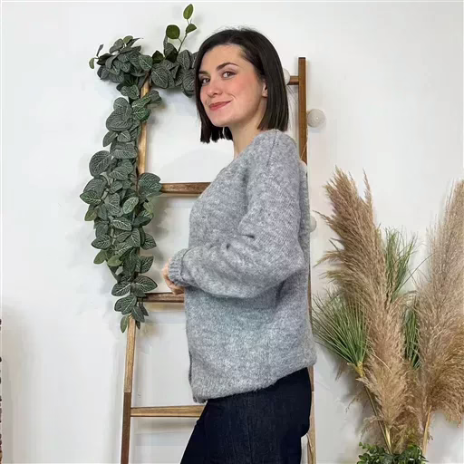 K583- Gilet Classique "Maëlle" (Tu) (gris) – Image 3