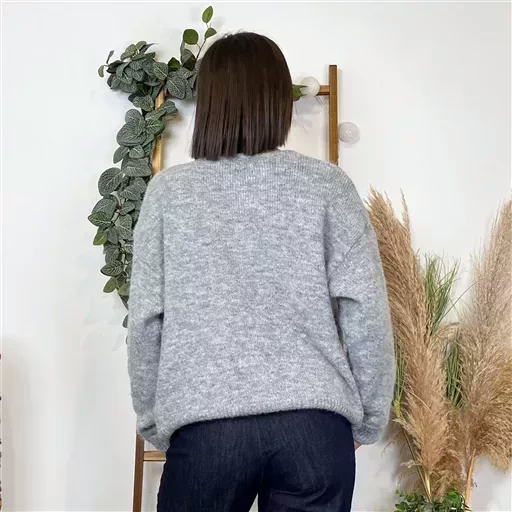 K583- Gilet Classique "Maëlle" (Tu) (gris) – Image 4