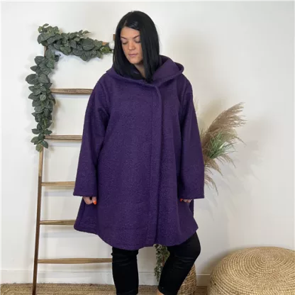 M211- Manteau Capuche "Jolies Formes" (Gt) (violet)