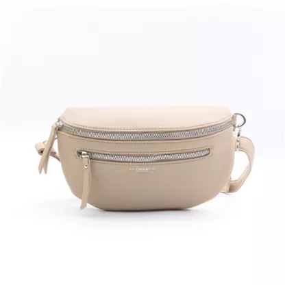 P445- Banane Medium 2 zips (beige)