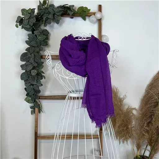 Y510– Foulard uni froissé (violet)