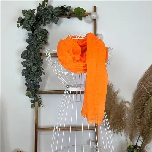 Y510– Foulard uni froissé (orange)