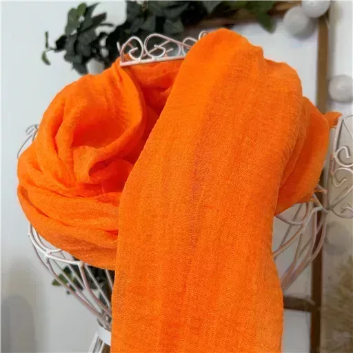 Y510– Foulard uni froissé (orange) – Image 3