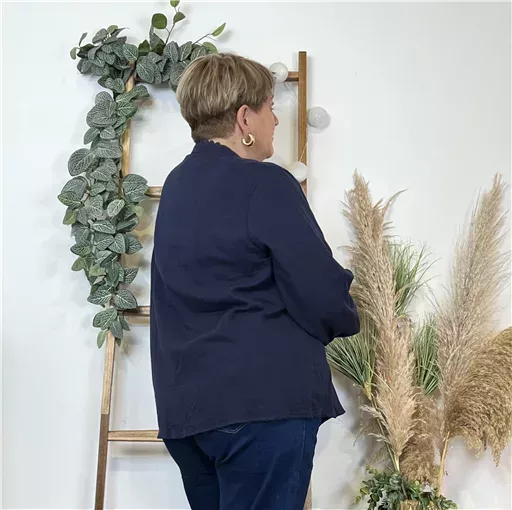 K516- Chemise "Maëlle" (T40-T48) (marine) – Image 7