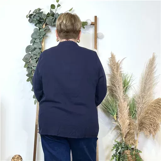 K516- Chemise "Maëlle" (T40-T48) (marine) – Image 3