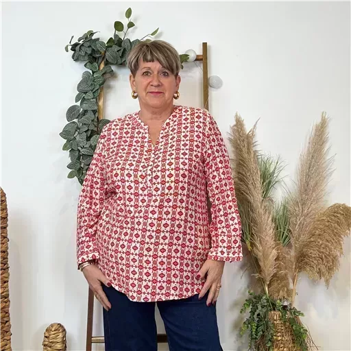 Z784- Blouse "Christy" (T44-T52) (rouge) – Image 5