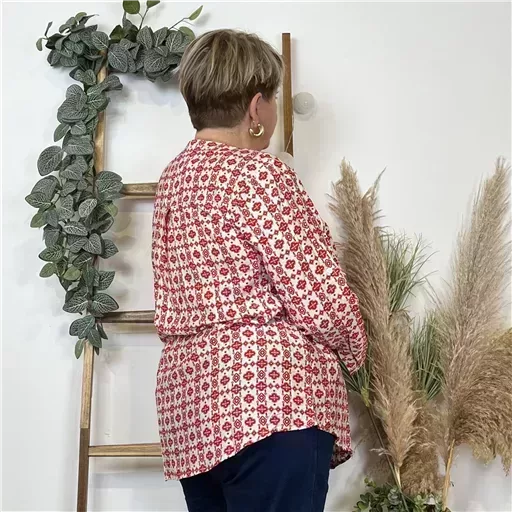 Z784- Blouse "Christy" (T44-T52) (rouge) – Image 6