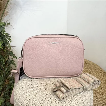 P502- Sac Medium Flora & Co 3 zips (rose pâle)