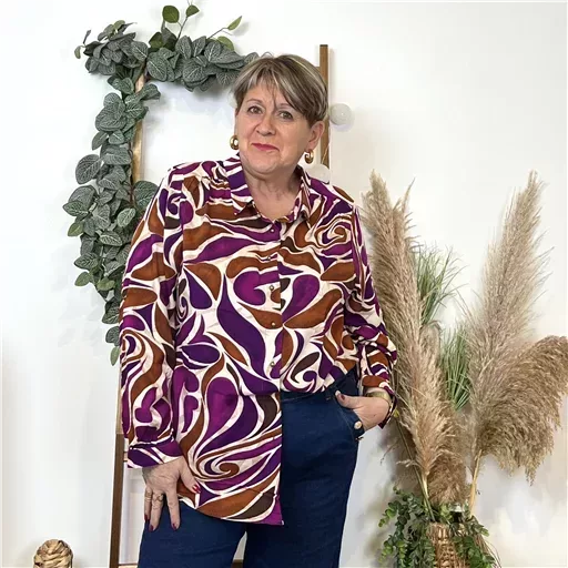 K674- Chemise "Akoz" (T42-T48) (multicolore)