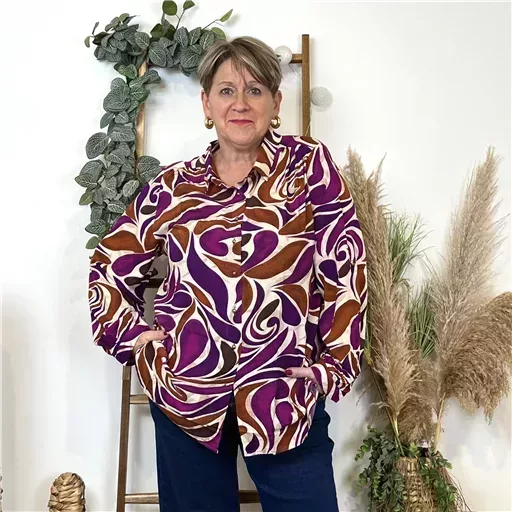 K674- Chemise "Akoz" (T42-T48) (multicolore) – Image 3