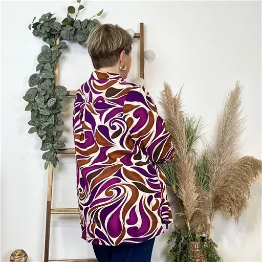 K674- Chemise "Akoz" (T42-T48) (multicolore) – Image 4