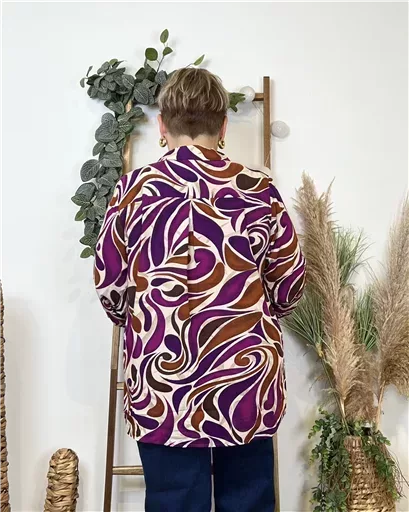 K674- Chemise "Akoz" (T42-T48) (multicolore) – Image 5