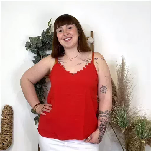 Z142- Débardeur Christy (T44-T52) (rouge) – Image 4