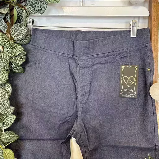 R281- Pantacourt Christy (T42-T52) (denim foncé) – Image 4