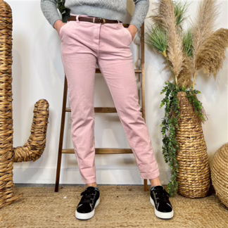 L804- Pantalon en velour (T36-T44) (rose poudré)