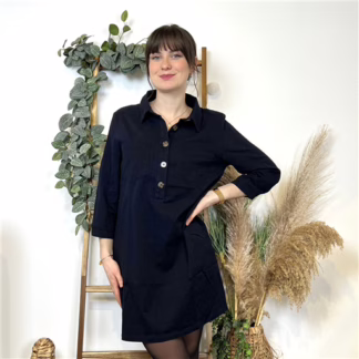 P440- Robe Ycoo velour (T34-T40) (marine)