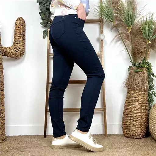 N333- Jean coupe Slim Voggo (T36-T44) (marine) – Image 3