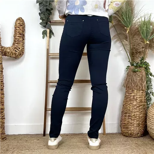 N333- Jean coupe Slim Voggo (T36-T44) (marine) – Image 4