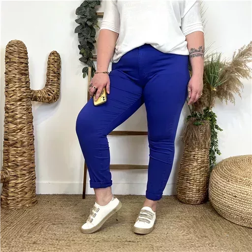 N232- Jean 7/8ème Voggo (T42-T50) (bleu royal) – Image 3