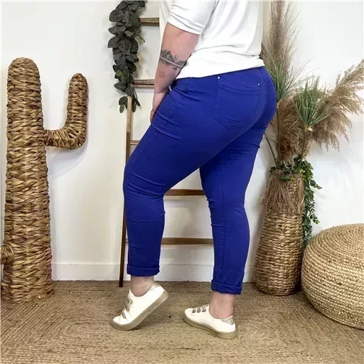 N232- Jean 7/8ème Voggo (T42-T50) (bleu royal) – Image 4