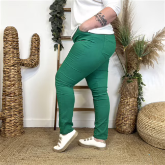 N290- Jean coupe Slim Voggo (T42-T50) (vert émeraude)