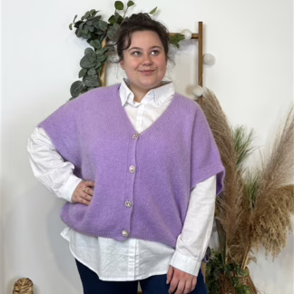 K590- Gilet boutons fantaisies (Gu) (violet)