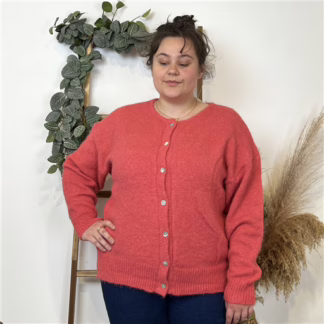 K583- Gilet Classique "Maëlle" (Gt) (corail)