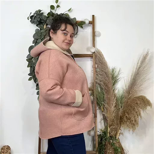 K556- Veste demi-saison (Tu) 🇮🇹 (rose pâle) – Image 3