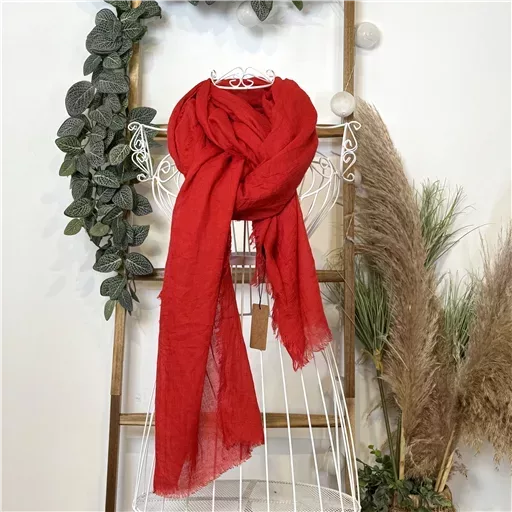Y520- Foulard uni large (rouge)