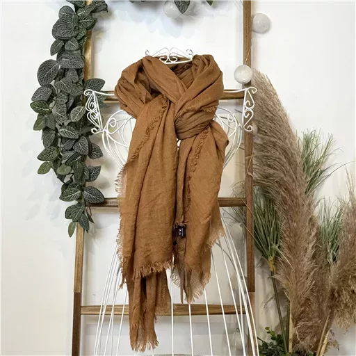Y520- Foulard uni large (camel)
