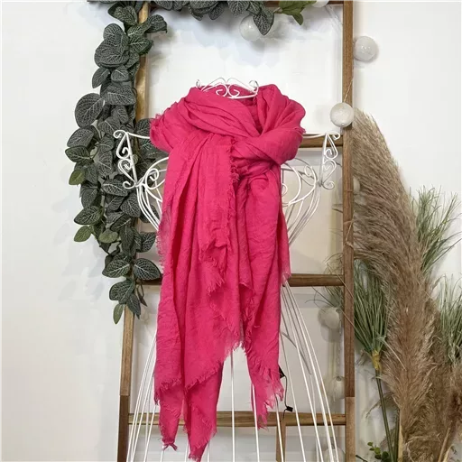 Y520- Foulard uni large (fuchsia)